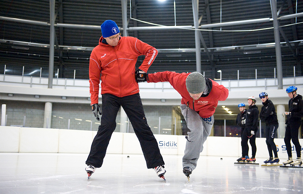 Team coaching on ice